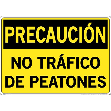 Vestil Vinyl Label Sign, 14-1/2" Height, 20-1/2" Width, Vinyl Label, Rectangle, Spanish SI-C-05-E-LB-011-S